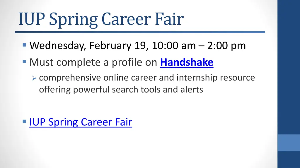 iup spring career fair