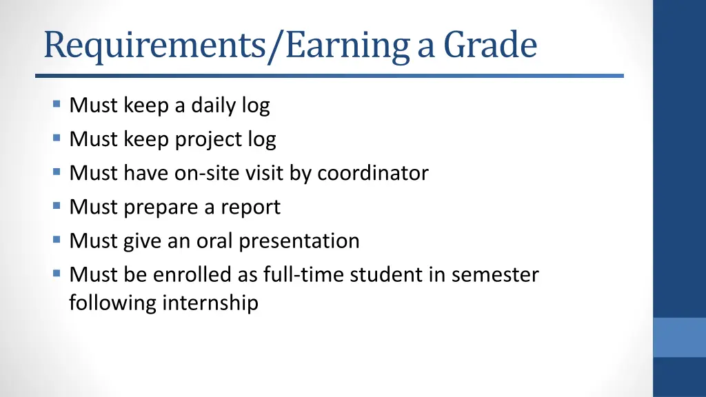 requirements earning a grade