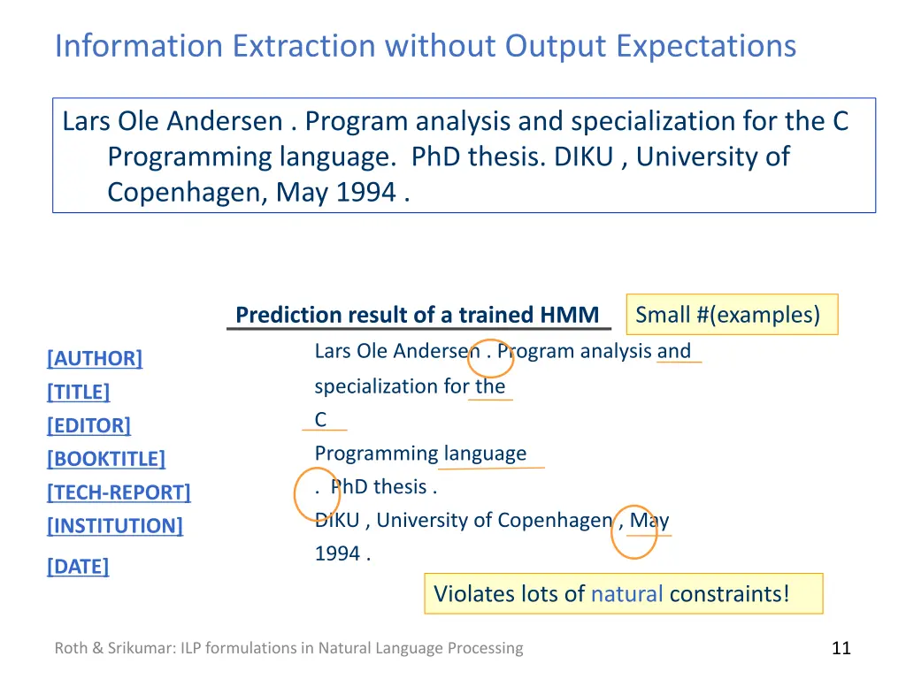information extraction without output expectations