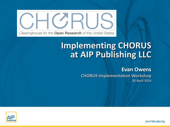 implementing chorus at aip publishing llc