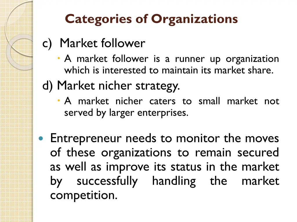 categories of organizations 1
