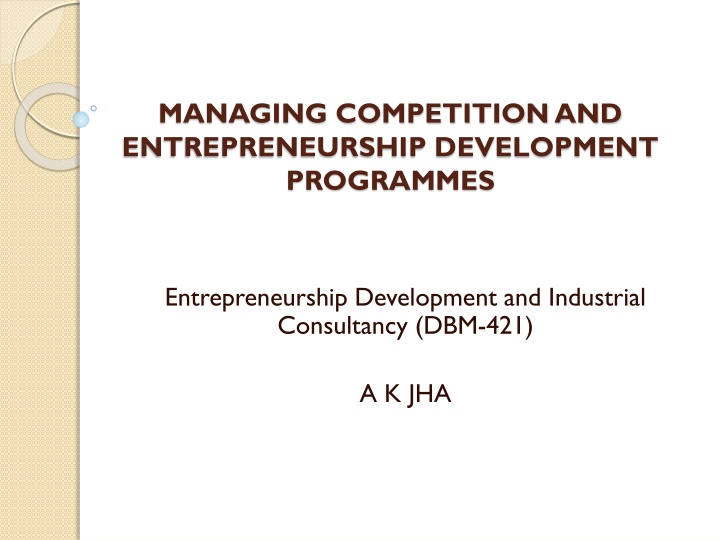 managing competition and entrepreneurship
