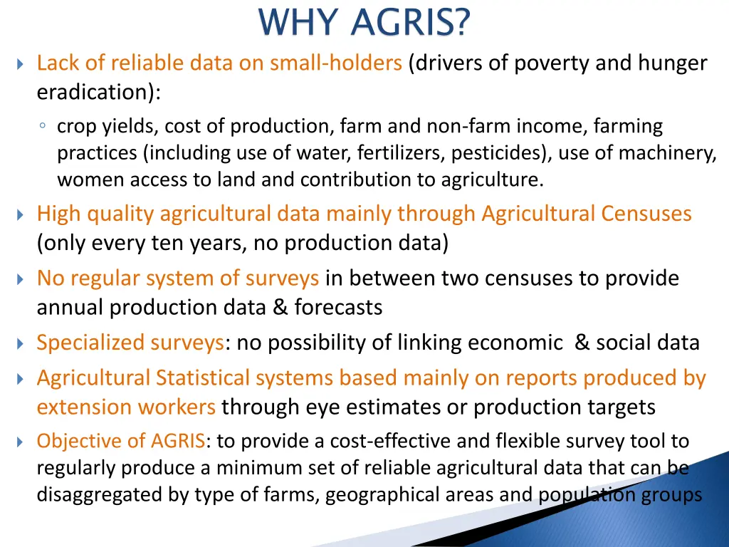why agris