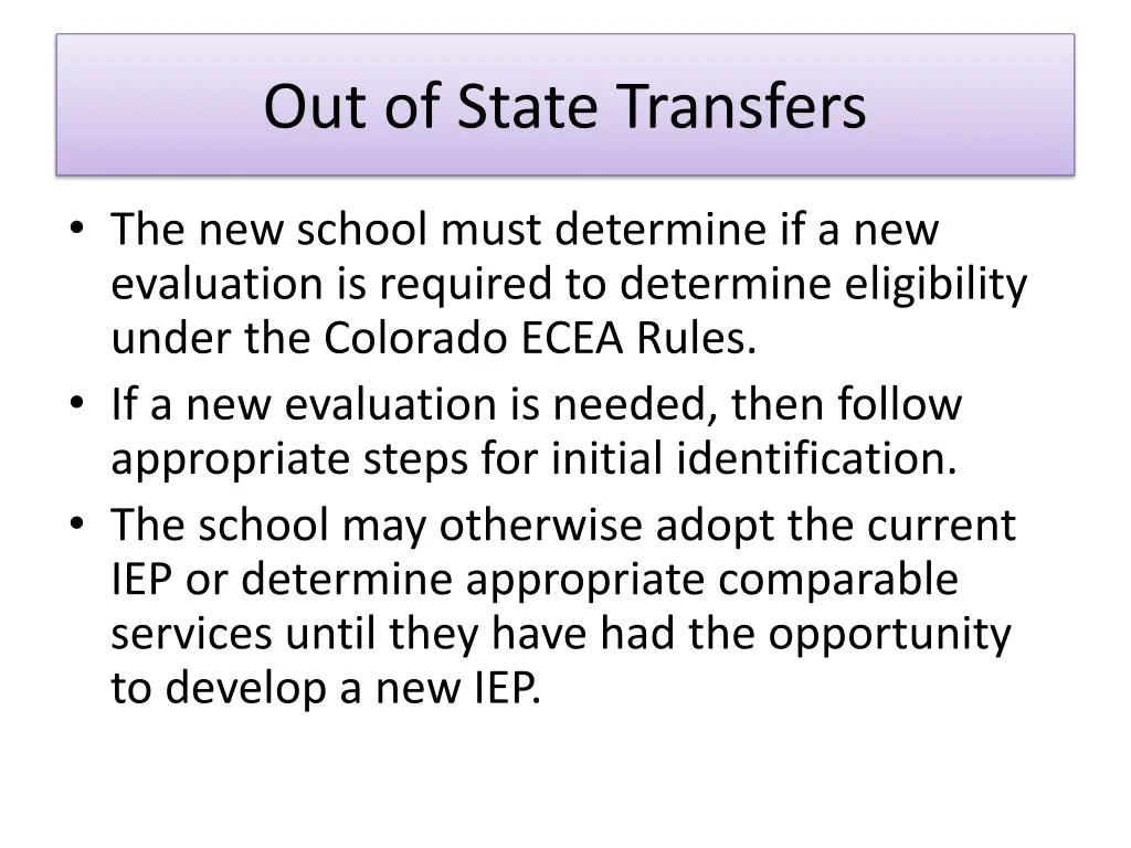 out of state transfers