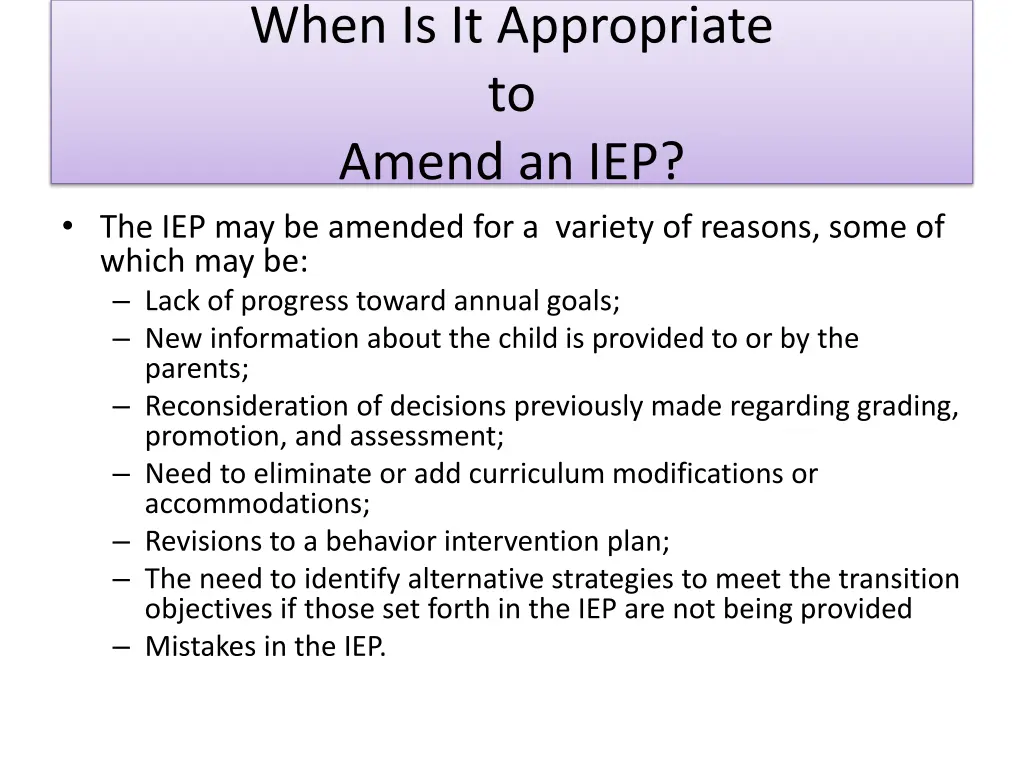when is it appropriate to amend
