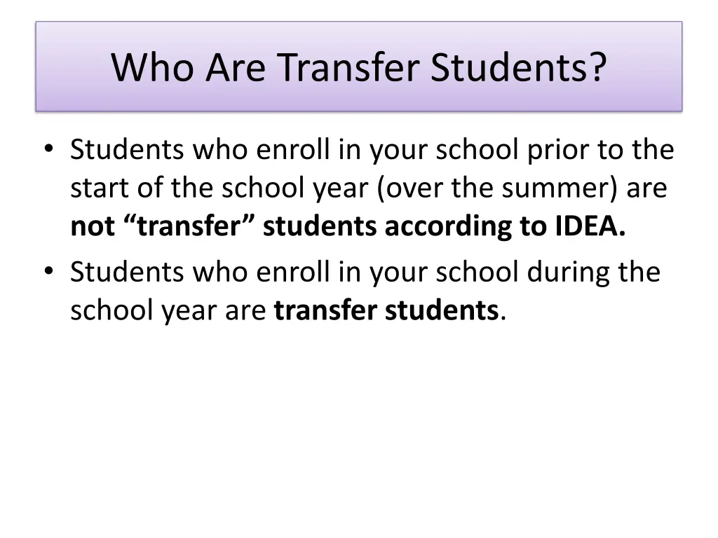 who are transfer students