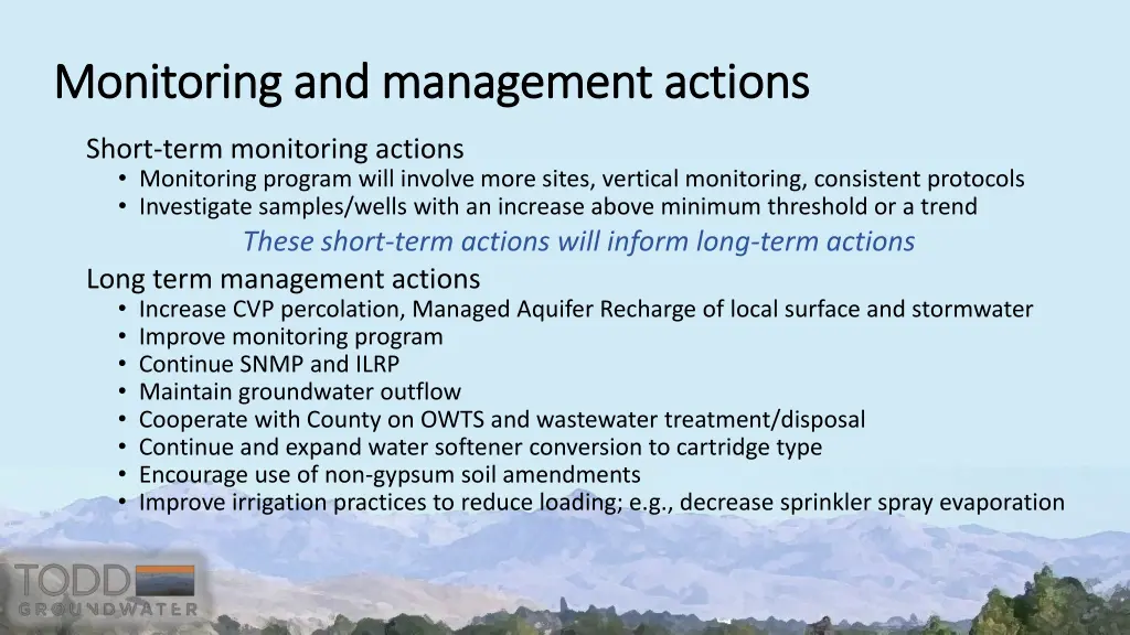 monitoring and management actions monitoring