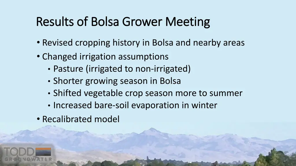 results of bolsa grower meeting results of bolsa