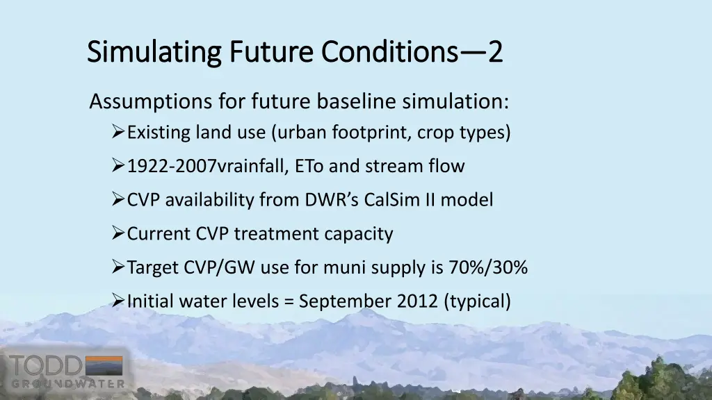 simulating future conditions simulating future 1