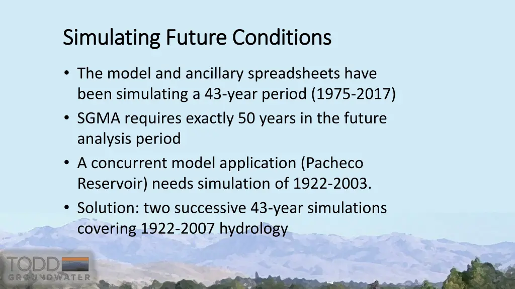 simulating future conditions simulating future