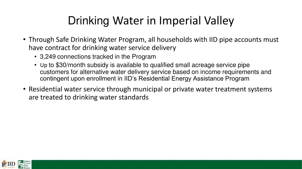 drinking water in imperial valley