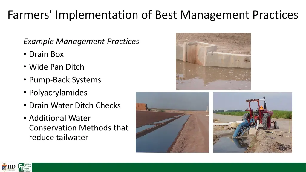 farmers implementation of best management