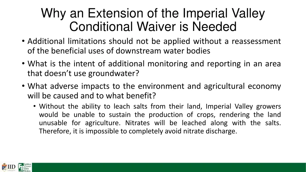 why an extension of the imperial valley 1
