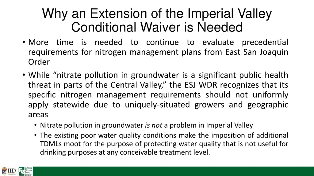 why an extension of the imperial valley