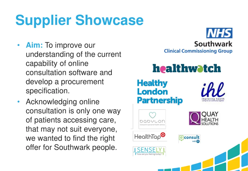 supplier showcase