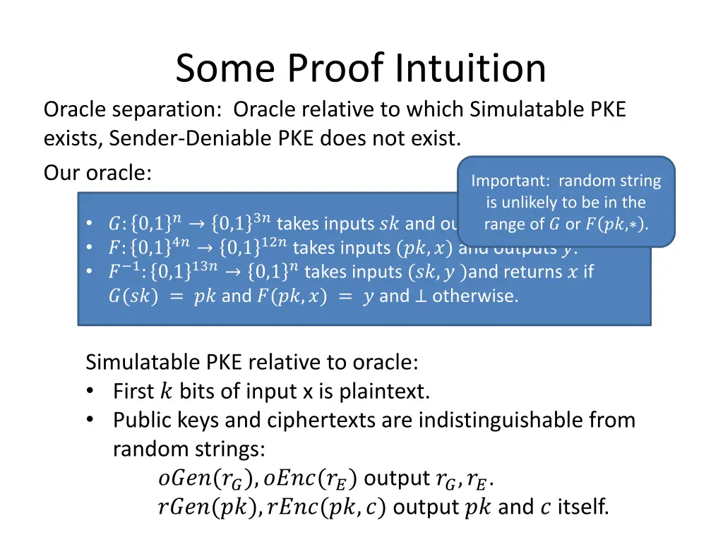 some proof intuition oracle separation oracle