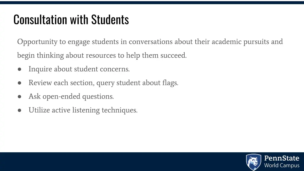 consultation with students