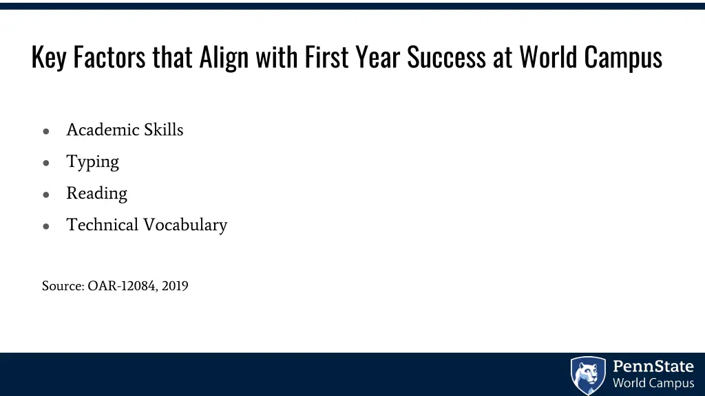 key factors that align with first year success
