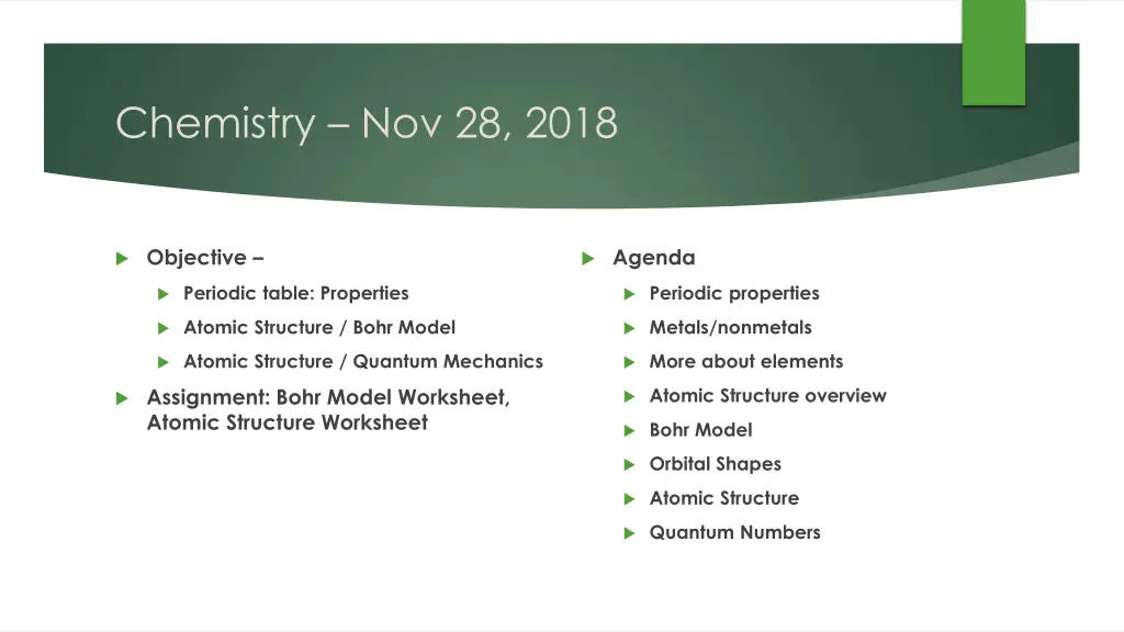 chemistry nov 28 2018