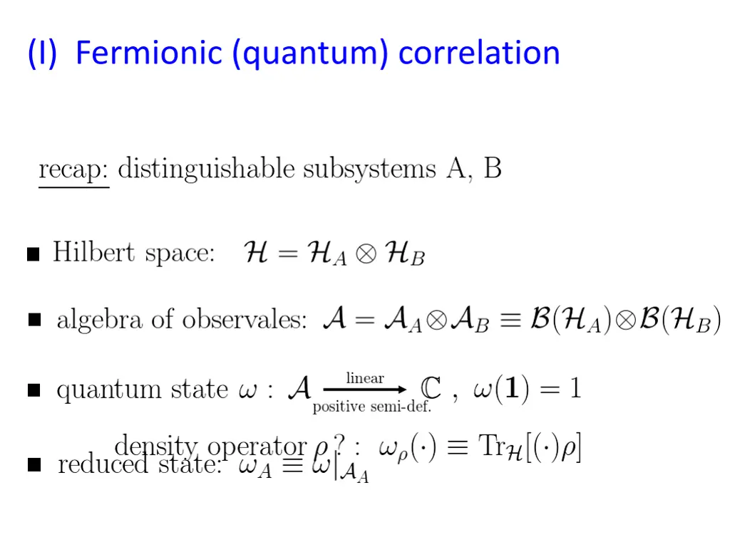 i fermionic quantum correlation