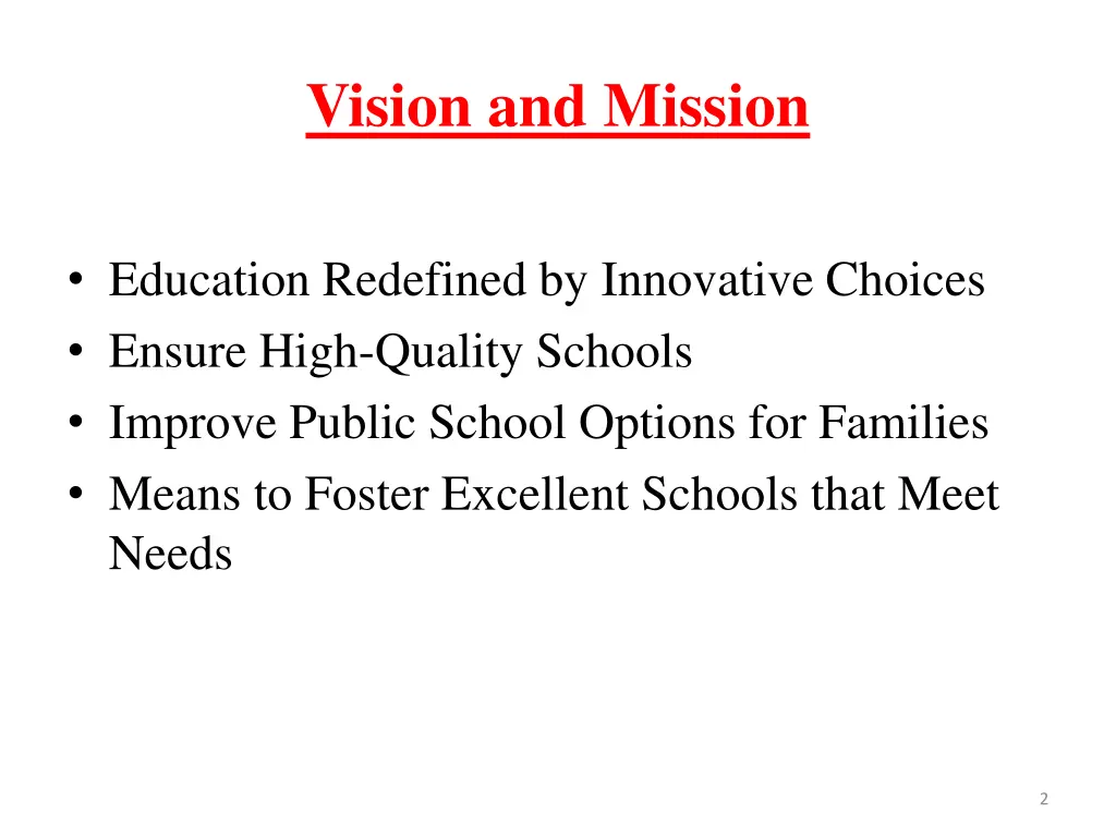 vision and mission