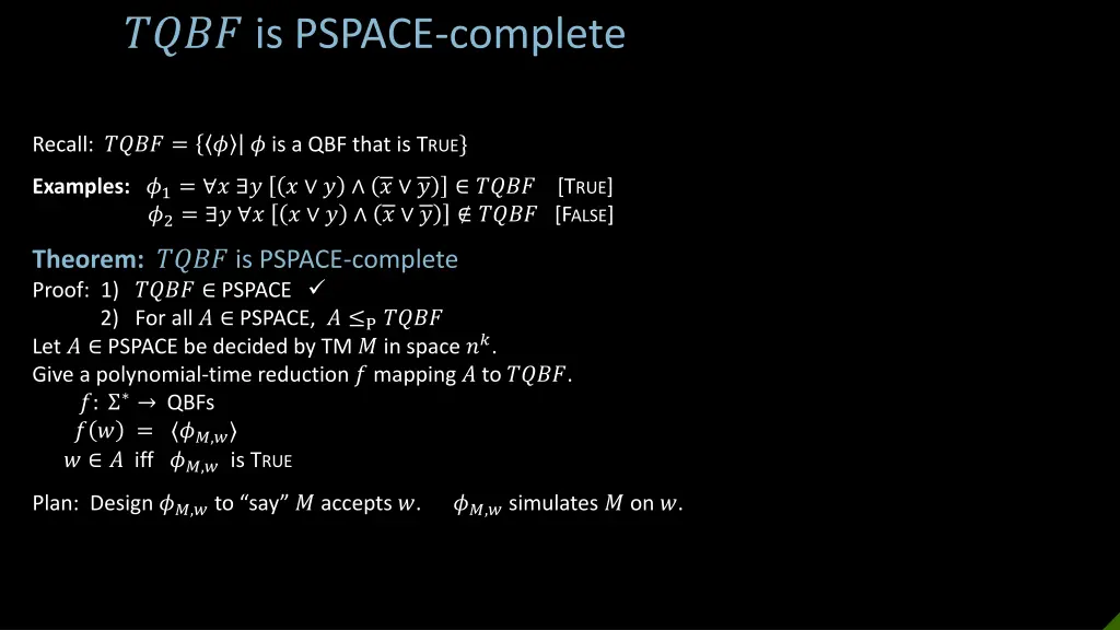 is pspace complete