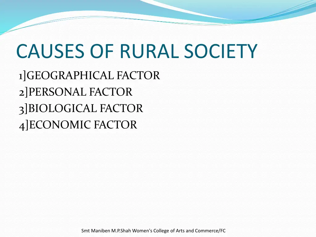 causes of rural society