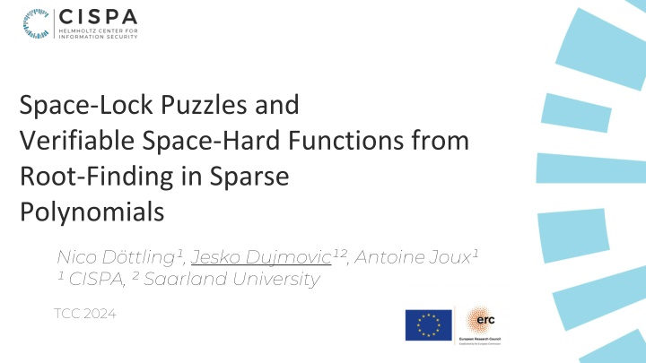 space lock puzzles and verifiable space hard