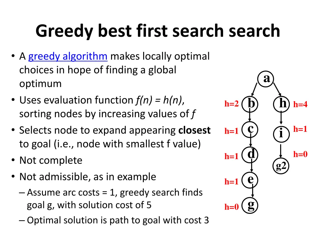 greedy best first search search