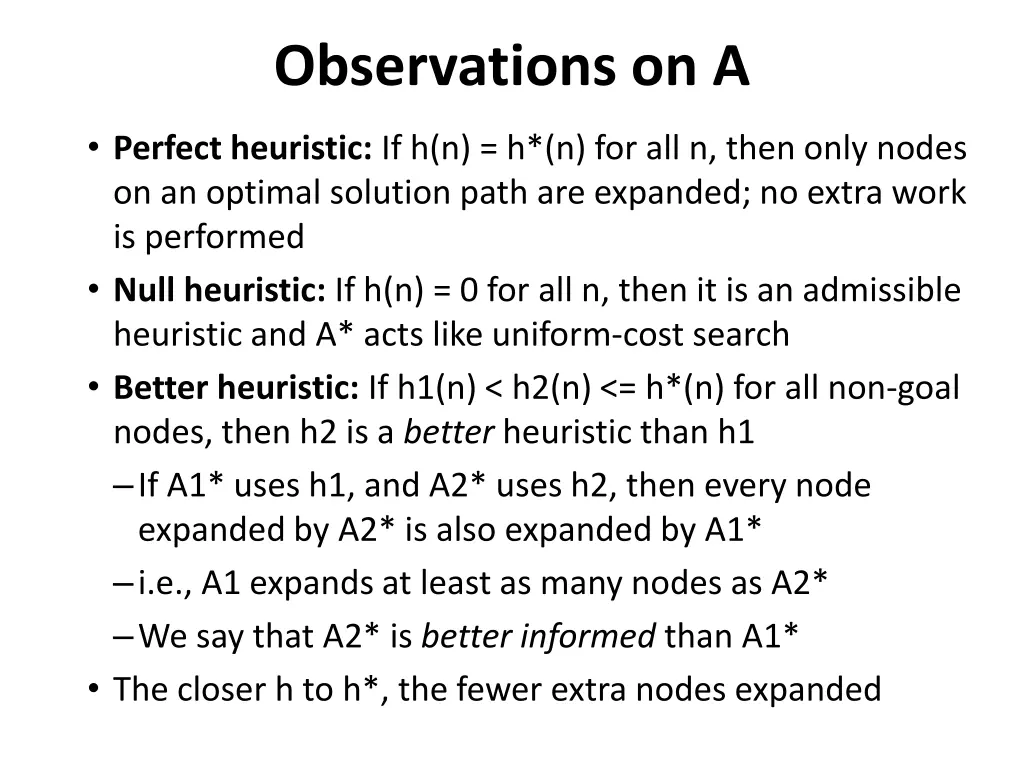 observations on a