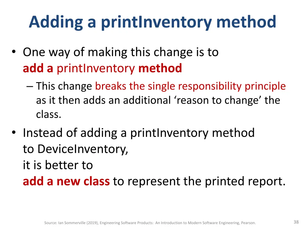 adding a printinventory method