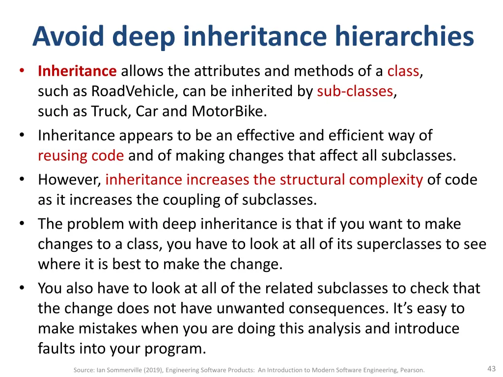 avoid deep inheritance hierarchies