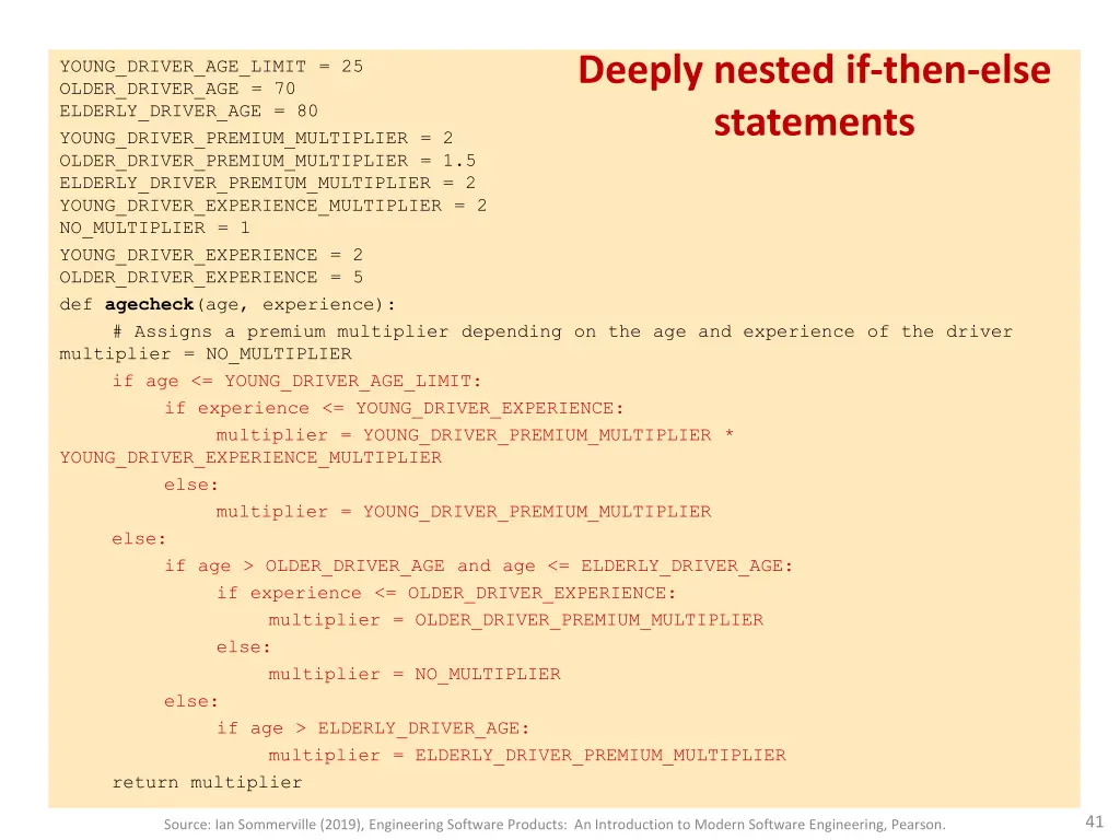 deeply nested if then else statements