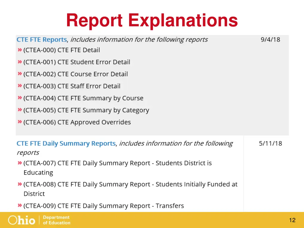 report explanations 1