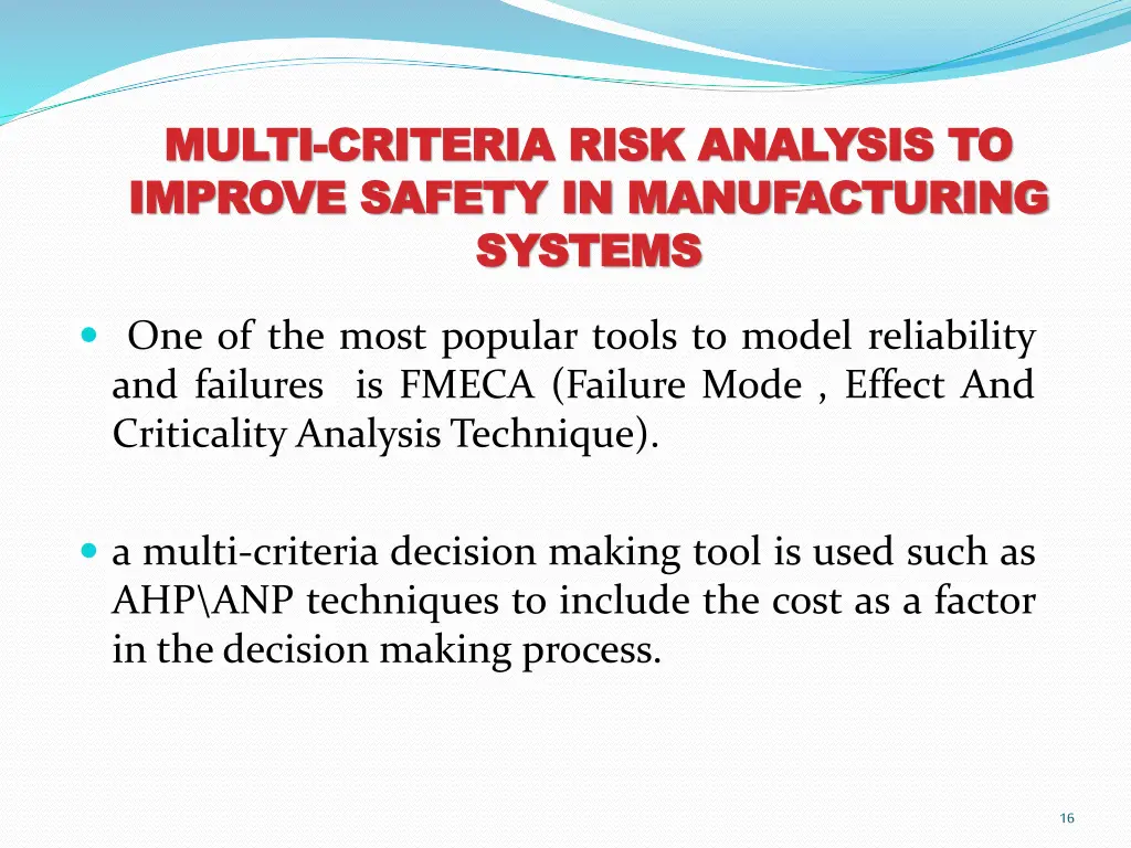 multi multi criteria risk analysis to criteria