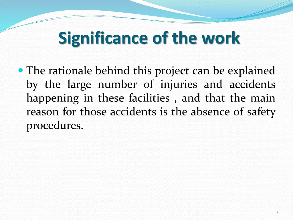significance of the work