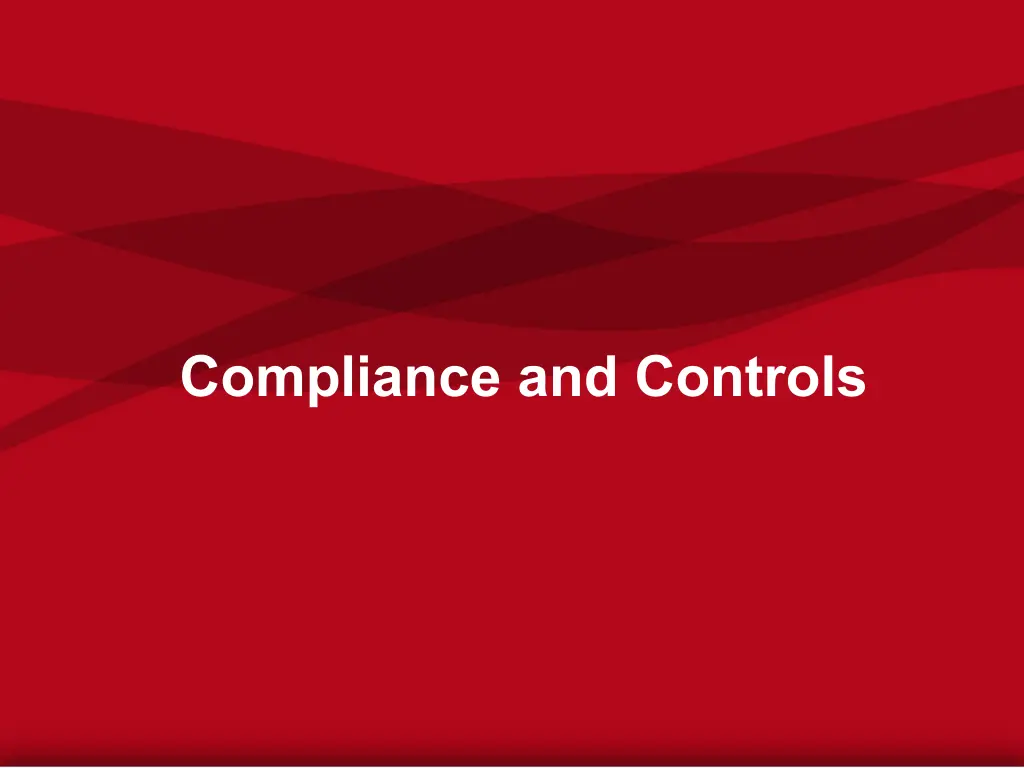 compliance and controls