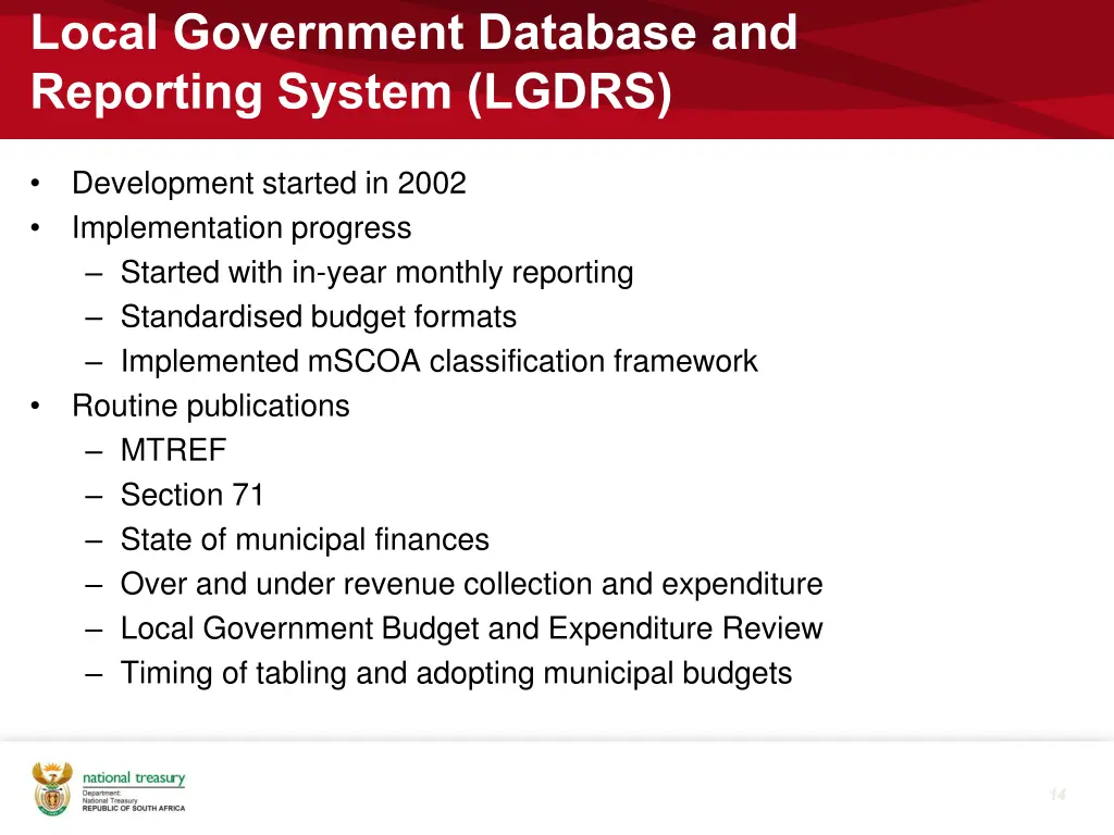 local government database and reporting system