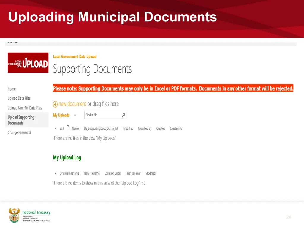 uploading municipal documents