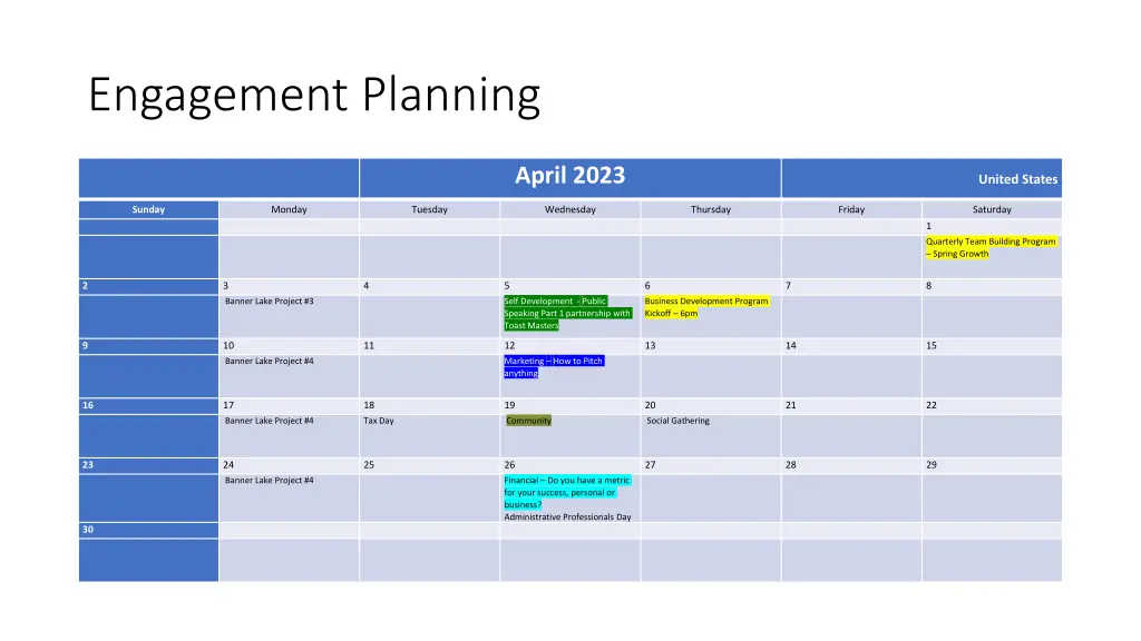 engagement planning 5
