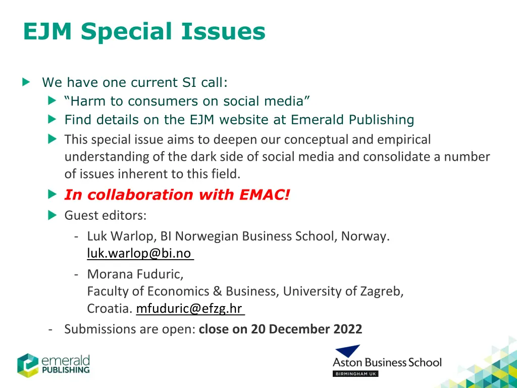 ejm special issues