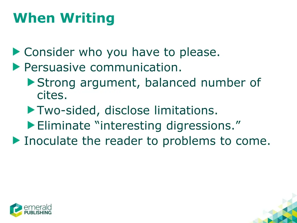 when writing