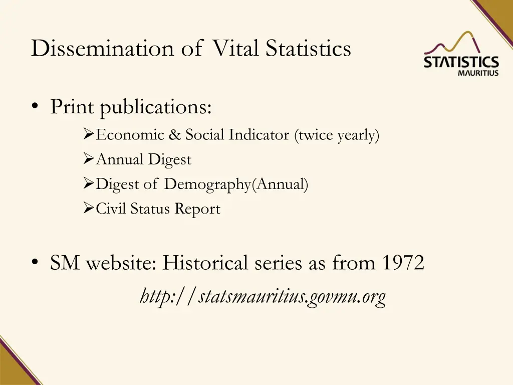 dissemination of vital statistics