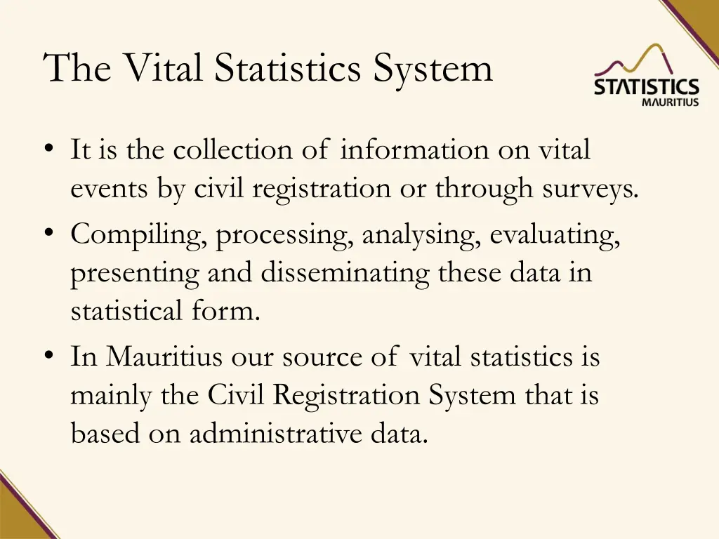 the vital statistics system