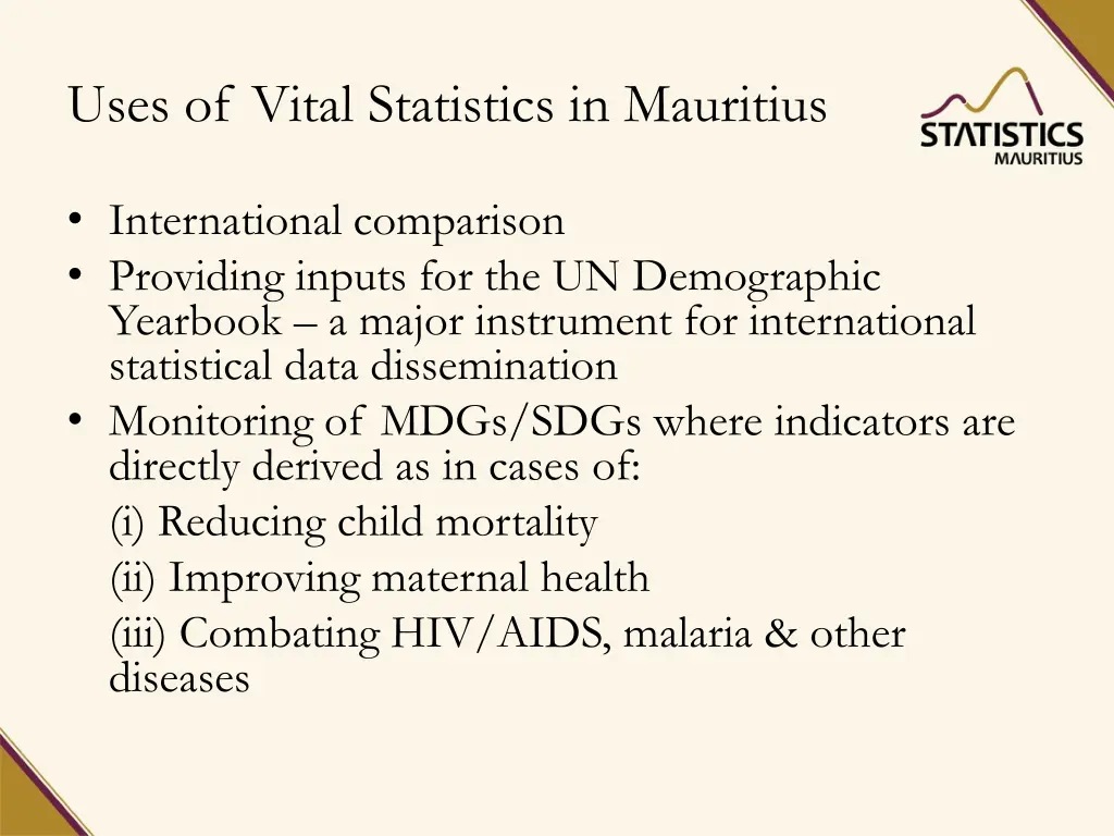 uses of vital statistics in mauritius 1