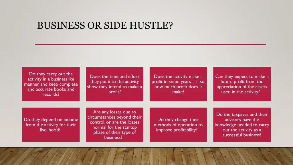 business or side hustle