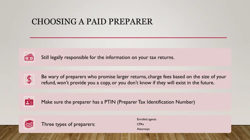 choosing a paid preparer