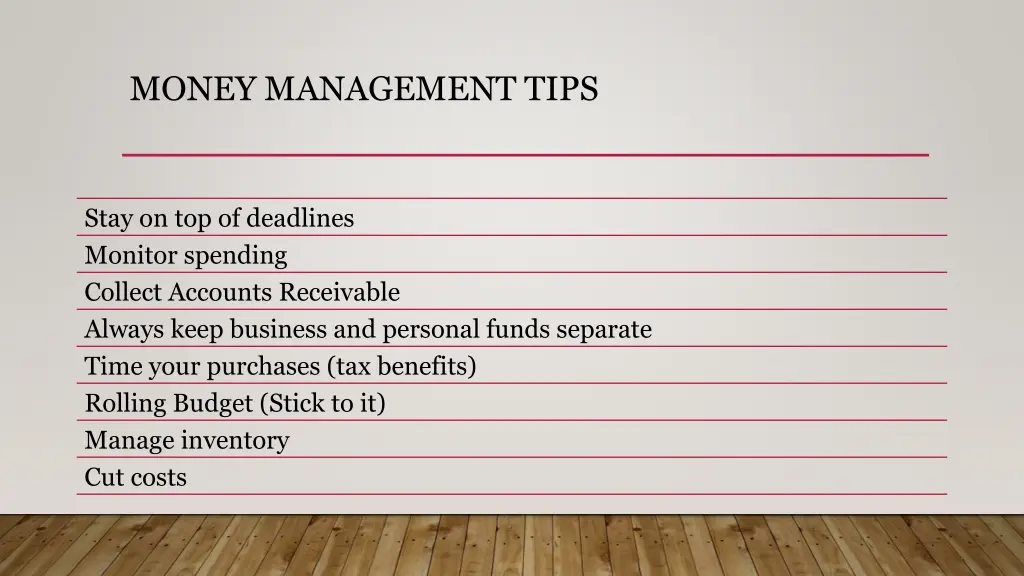 money management tips