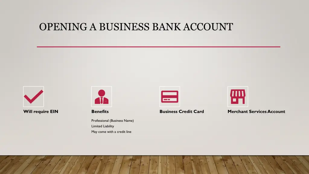 opening a business bank account