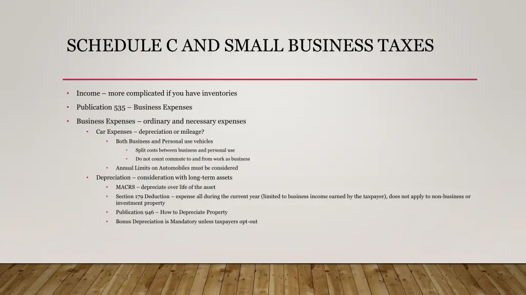 schedule c and small business taxes